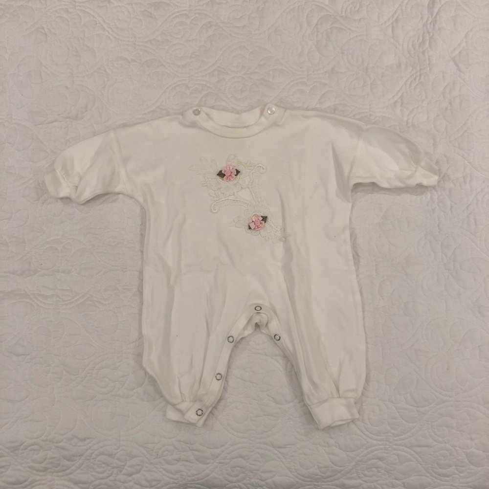 💗6MOS Girls Floral Onesie